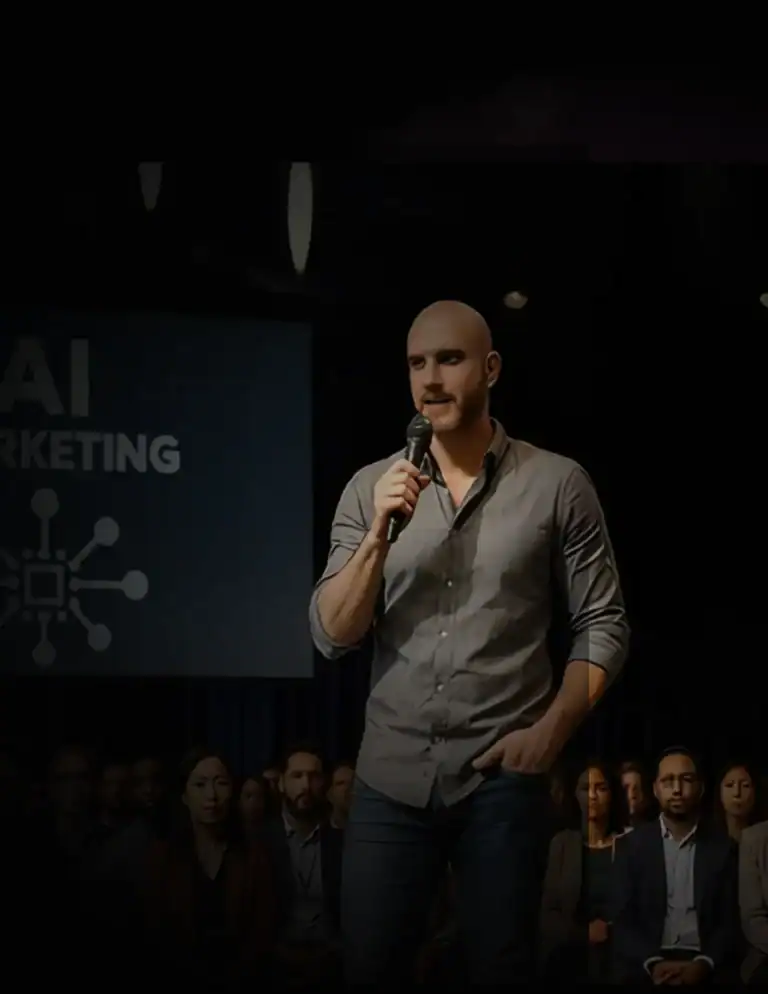 Erez Kanaan speaking on stage about AI marketing