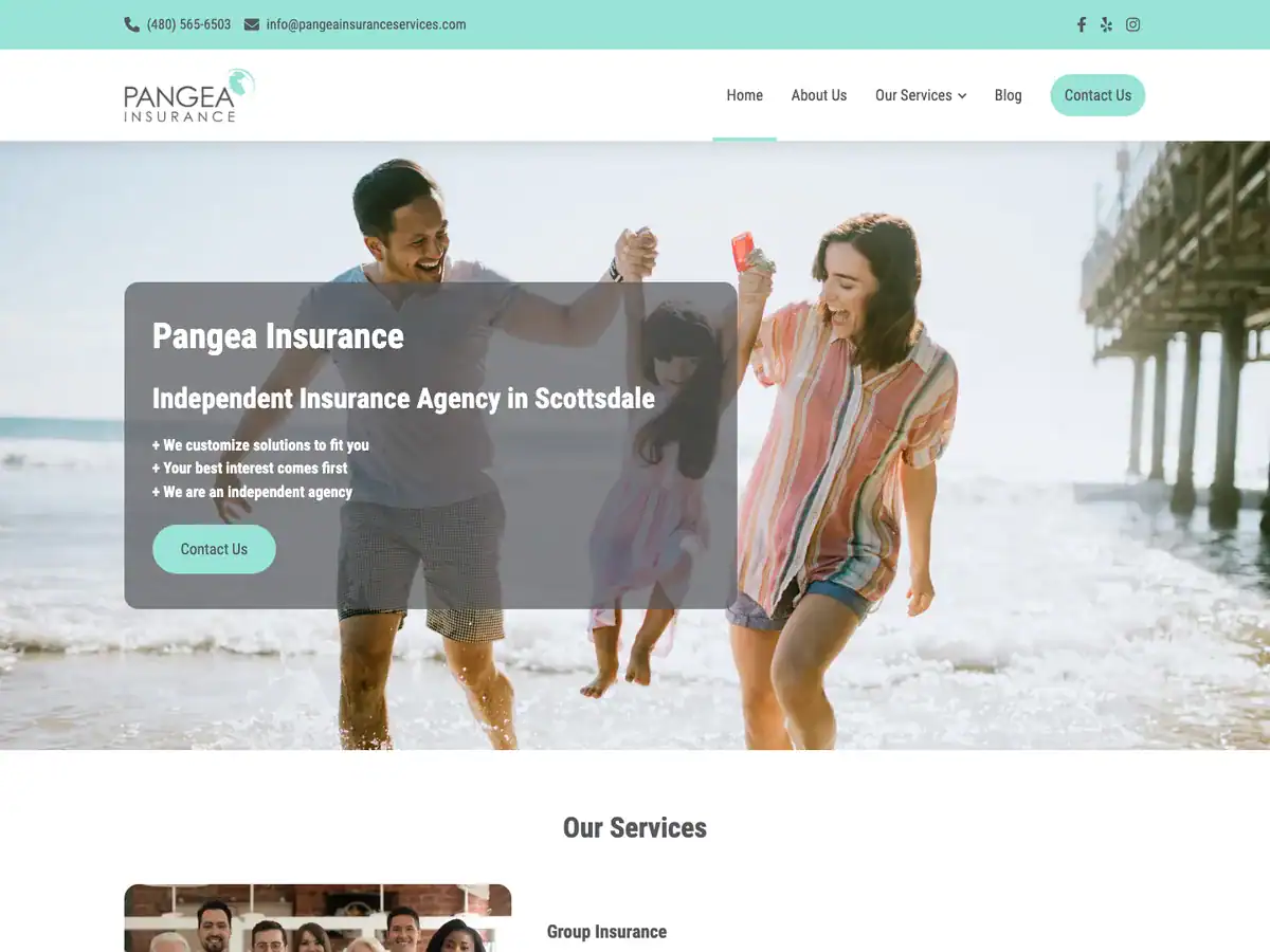 Pangea Insurance website